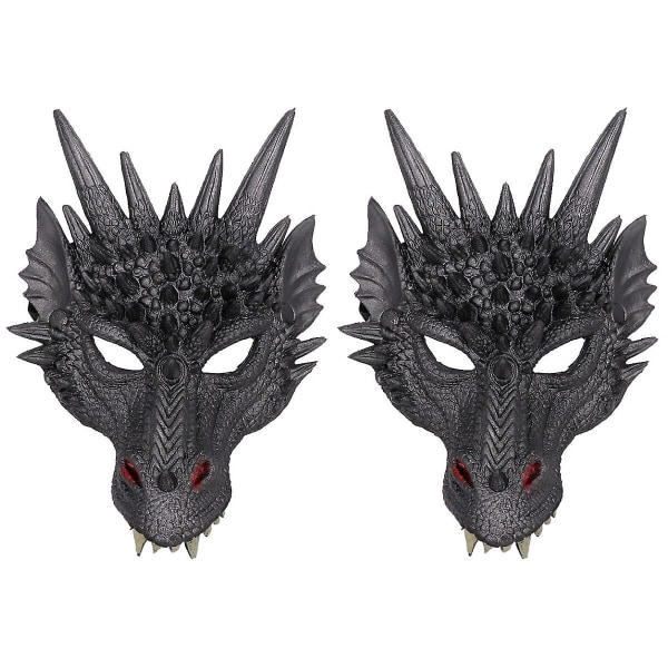 3 Pcs  Dragon Mask Costume Prop Mask Dress-up Accessory For Halloween Masquerade Cosply Costume Part