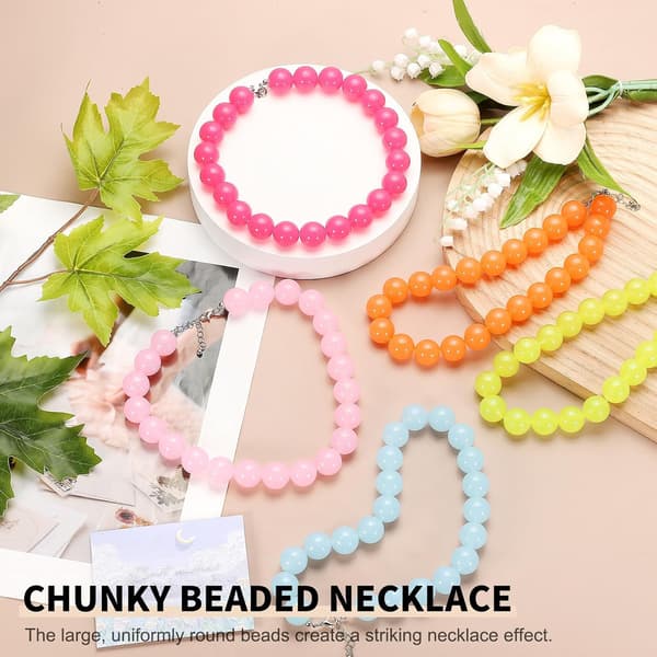 Chunky perlekjede armbånd rosa Pink