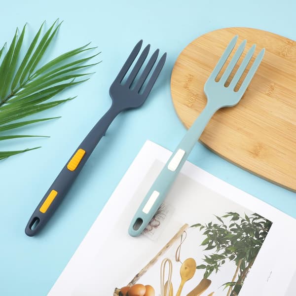 2-Piece Silicone Cooking Fork, Multifunctional Cooking Fork, Heat-Resistant Non-stick Mixing Fork for Kitchen, Cooking and Baking