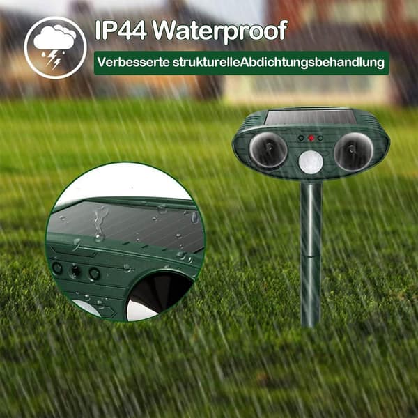 Ultrasonic Cat Repeller, Solar Powered Animal Repeller Waterproof Pest Repellent with Motion Sensor for Yard Dogs Birds Squirrels Deterrent