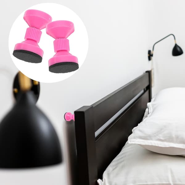 Adjustable Headboard Stoppers Bed Fixer 2 Pcs Anti-shake Tool Abs and Metal