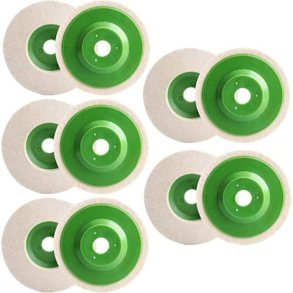 10 Pieces 4 Inch Round Wool Felt Discs for 100mm Angle Grinder, Polishing