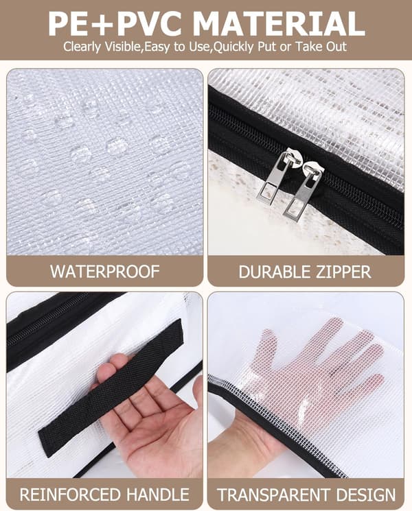 Transparent 35L Clothes Storage Bags, Transparent Clothes Storage Box, Under Bed Storage Box