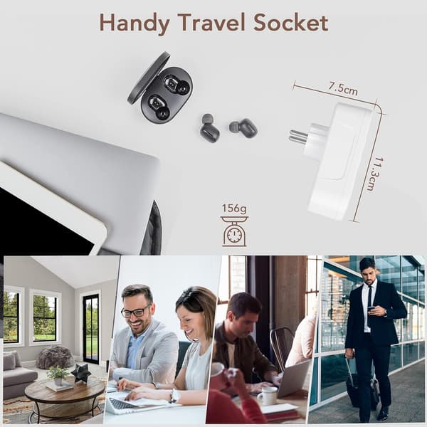 USB-stikdåse, 7-i-1 stikdåseadapter (Hvid)
