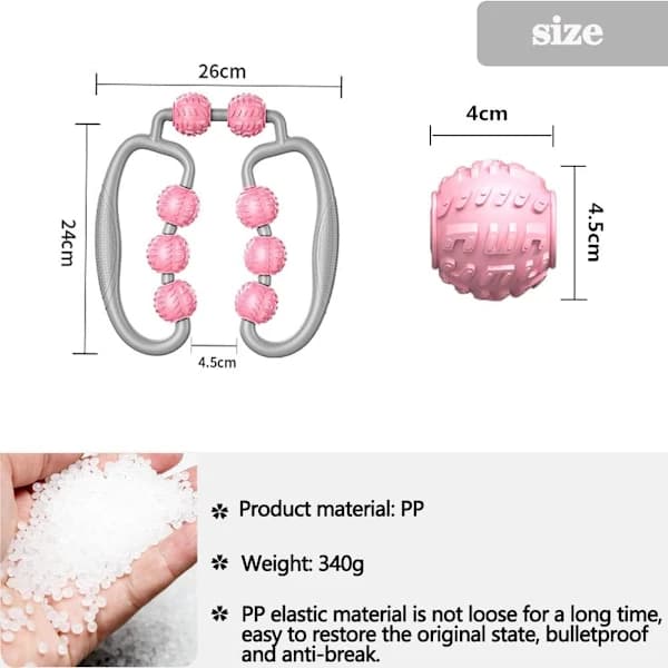 Manual Massage Roller Muscle Massager, 360° Anti Cellulite