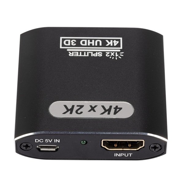 HDMI-splitter 1 inn 2 ut, 4K HDMI-splitter for doble skjermer Støtter 3D Full HD 1080P Aluminium HDMI-splitter Dobbeltskjerm HDMI-adapter