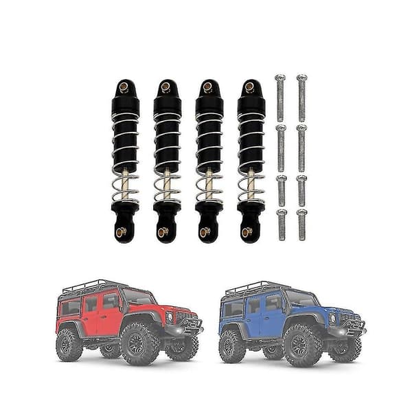 4 stk. metalstøddæmpere til Trx4m -4m 1/18 RC Crawler Car opgraderingsdele, sort