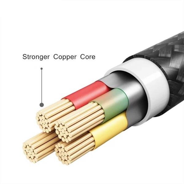 3m langt iPhone kabel sort Black