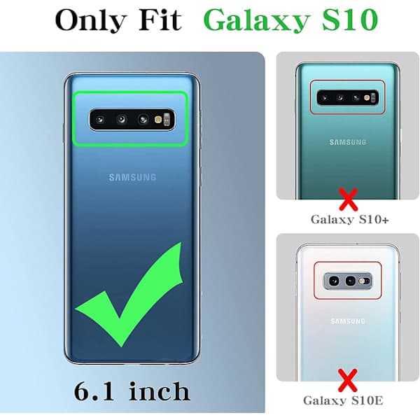 Etui til Samsung Galaxy S10 - Søtt luksuriøst glitrende glanset etui med ringstativ hjerte, støtsikkert