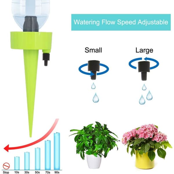 Drip Irrigation Bottle, Automatic Plant Watering Drip Irrigation with Water Flow Control Valves (12 pcs)