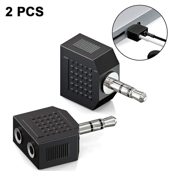 2pcs 3.5 One Point Two Audio Adapter 3.5 Revolution Two 3.5 Female