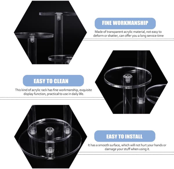 Akryl Display Riser Stativ 3-lags Organizer Hylde til Smykker, Parfume, Hudpleje