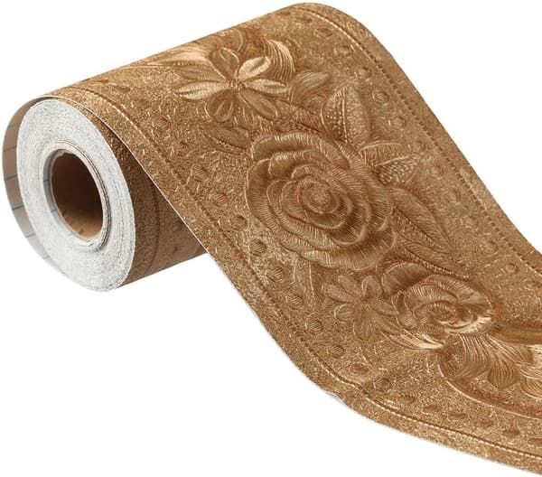 3D Floral Pattern Wallpaper Border for Bathroom, Living Room, Kitchen, 10 cm x 5 m