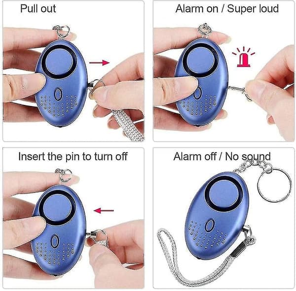 5-pack 140db Personal Security Alarm Keychain with LED Light, Personal Alarm - Snngv