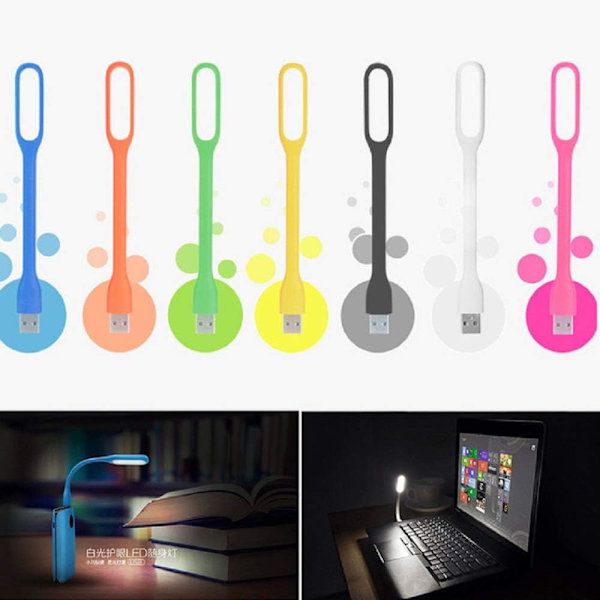 10 stk Foldbare USB LED Lys med tilfældige farver - Super Lyse, Mini, Bærbare, Fleksible Boglys til Læsning, Mobil Strøm, Computer, Laptop