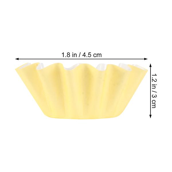 100 st Dekorativa Bakformar i Papper, Brödformar, Cupcakes, Dessertbehållare, Gula, 4,5x4,5 cm Yellow 4.5x4.5cm