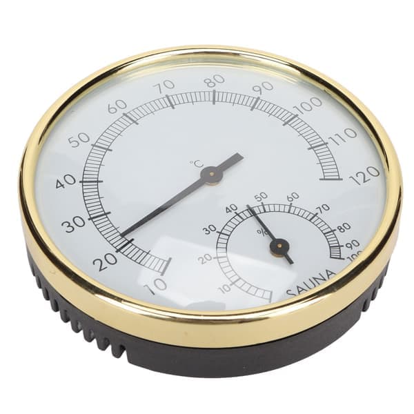 Sauna Termometer Vægmonteret Klar Skala Fysisk Induktion Rustfrit Stål Hygrometer