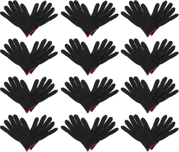 12 Pairs XL Antistatic Work Gloves Knitted Polyester Protective Gloves for Industrial Use