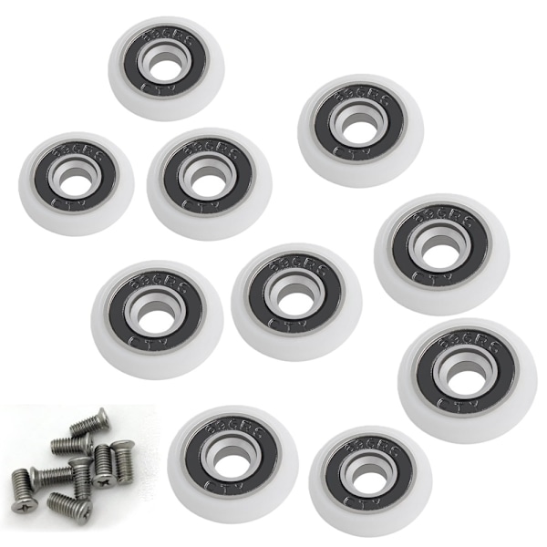 Paket med 8 Ersättningshjul för Dusdörrar, 25 mm i Diameter