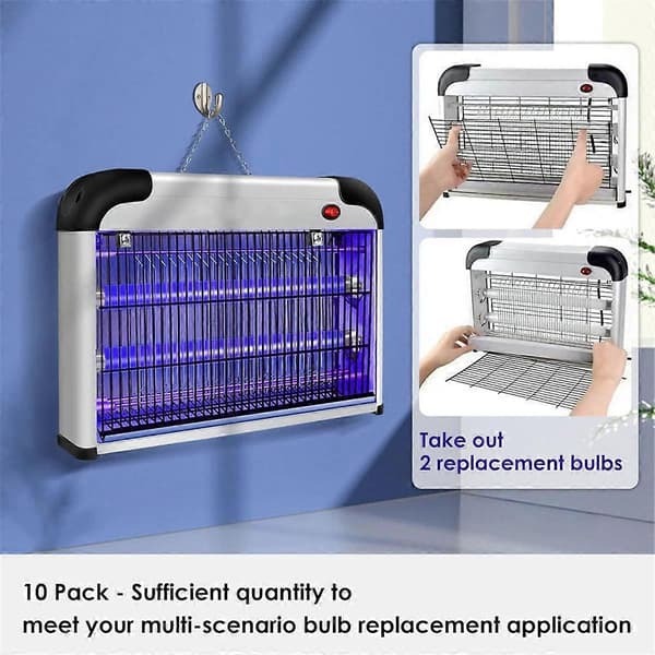 10-pack Replacement Bulbs for Insect Killer 10W for 20W Indoor Insect Killer, BL T8 F10W 33 cm Light Tu