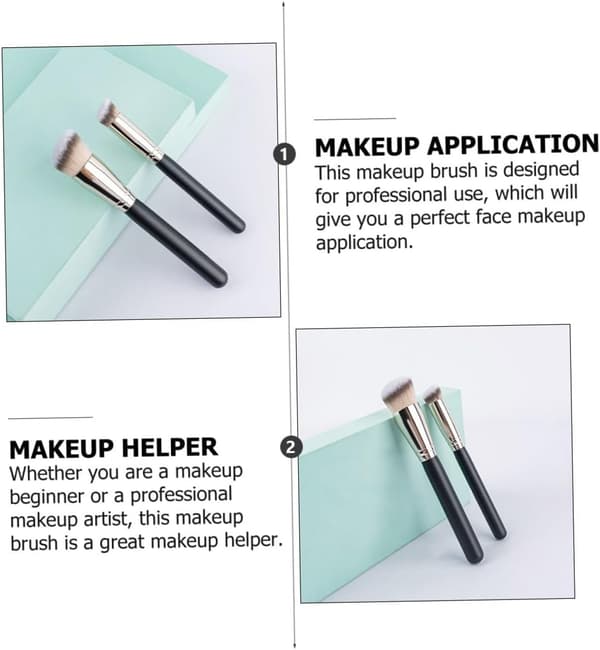 2 stk makeupbørster til foundation og concealer til ansigtsværktøj til rejsemakeup og damekosmetik