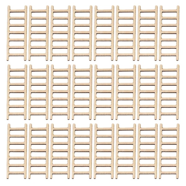 24 Pcs Miniture House Furniture Accessories Mini Ladder Craft Miniature Wooden Ladder Micro Landscap