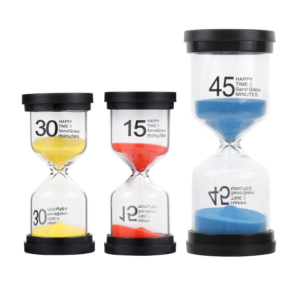 3 stk Klokker Barn Småbarn Bursdagsgave Sand Klokke Dekorativt timeglass Minuttglass TimerAsortert C Assorted Color M