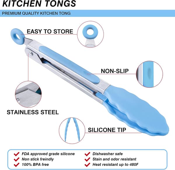 7 \" Mini Silicone Serving Tongs Item Name (aka Title)