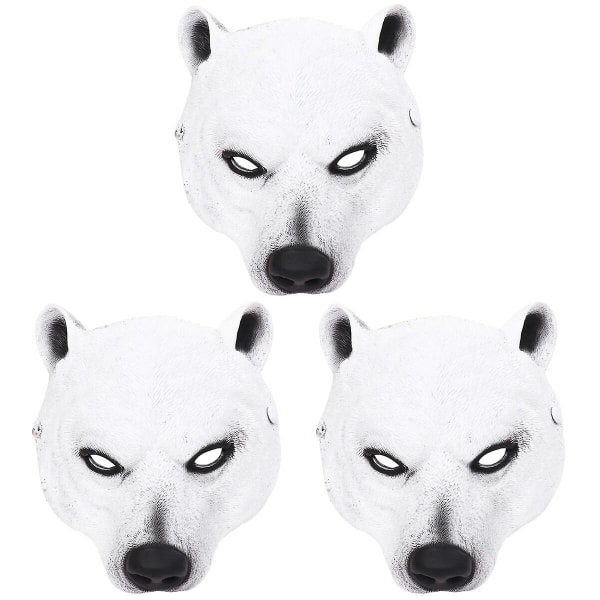 3pcs Costume Party Prop Animal Pu Mask Exquisite Masquerade Prop Animal Mask3pcs23X23CM