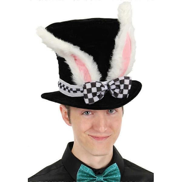 Velvet Rabbit Ears Top Hat, Easter Party Decoration Bunny Ears Hat