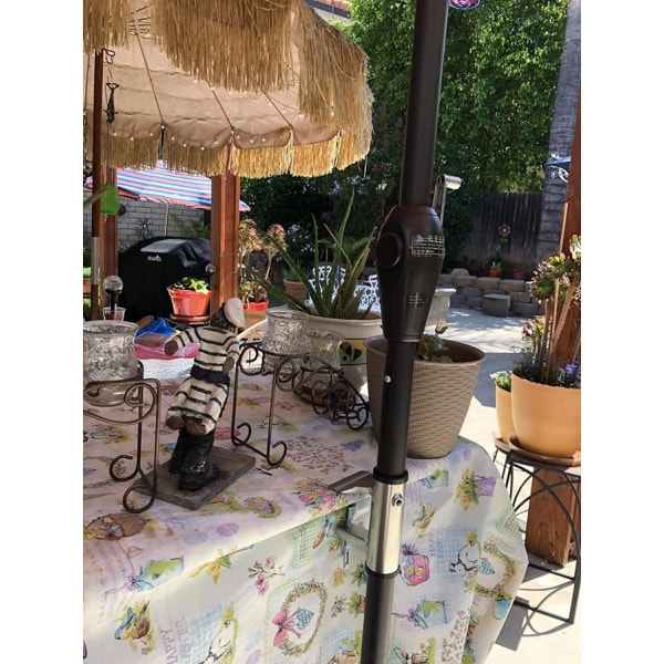 Kannen sateenvarjokiinnike, patioparvekkeen sateenvarjoteline, päivänvarjon pidike, kiinnitys piknikpöytään, valkaisulaitteet, kaide