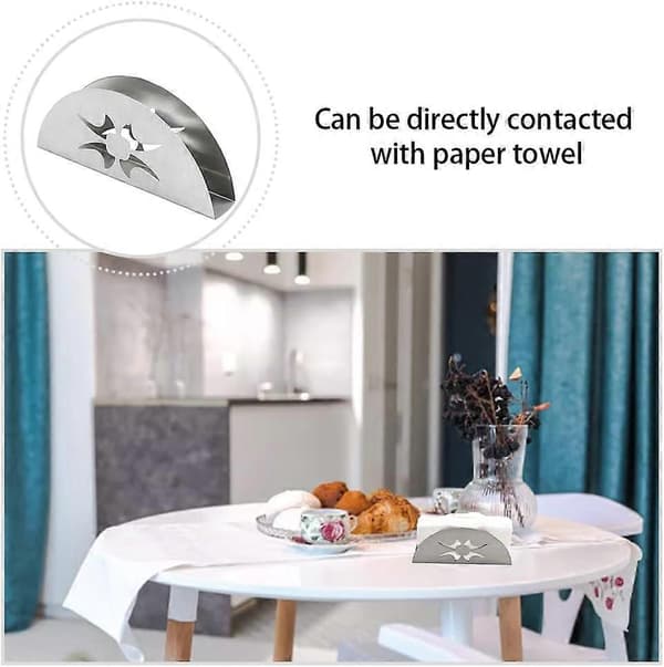 2-pack Stainless Steel Napkin Holders, Minimalist Napkin Racks for Kitchen Counters and Dinner Tables