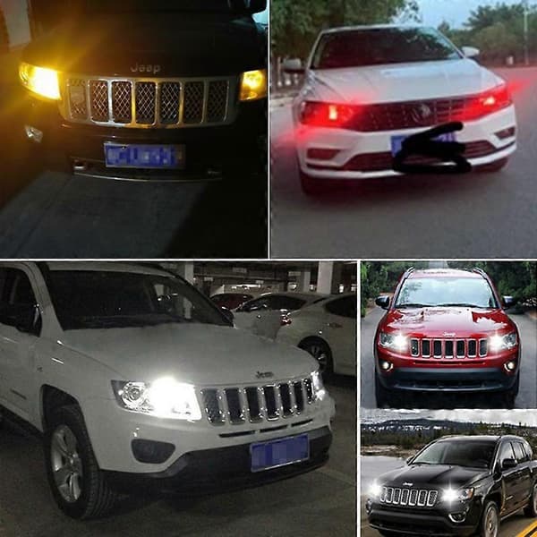 LED Warning Light for Jeep Compass 2011-2016 (2 pcs) DRL Lamp Canbus 3157 P27/7W T25 2pcs LED White 2pcs LED White