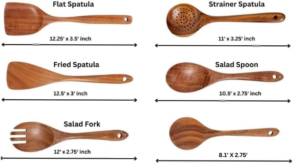 6-piece kitchen utensil set, suitable for non-stick pans, with comfortable handles.
