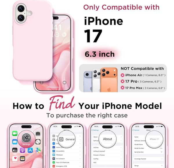 Magnetic Case for iPhone 17, Compatible with MagSafe, Screen Protector + Camera Lens Protector, Shockproof Liquid Silicone Phone Case with Anti-Scratch
