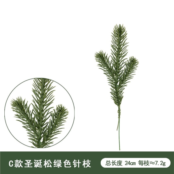 15 kpl Pine Simulation Vihreä männyn neulaset Keinotekoiset puunoksat PE Vihreä Joulu Männyn neulaoksat Tarvikkeet