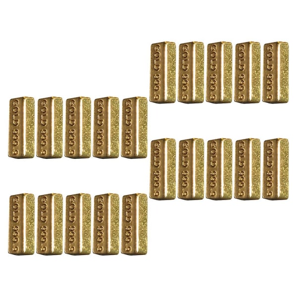 20 st Mini Guldtackor Modell Falska Guldstenar Miniatyr Guldtackor Guld 1.5X0.5X0.3CM Golden 1.5X0.5X0.3CM