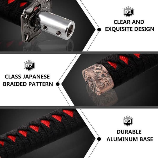 Universal Car Gear Shift Knob Samurai Shift with 4 Adapters Fits Manual and Automatic Vehicles