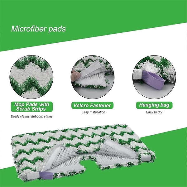 4 stk. dampmopp erstatningsputer for S3500-serien S3501 S3601 S3501S S3601C dampmopp mikrofiber