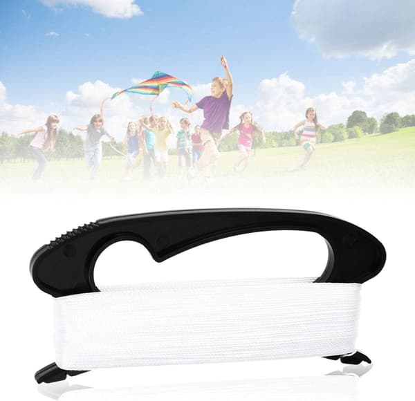 100M Flying Kite Line String with Winding Board Outdoor Sports Tool (Black)