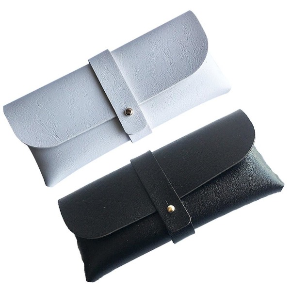 1 Bag/2pcs Fashion Pu Sunglasses Storage Bags Glasses Pouches (black White)White16.6x7x3.5cm