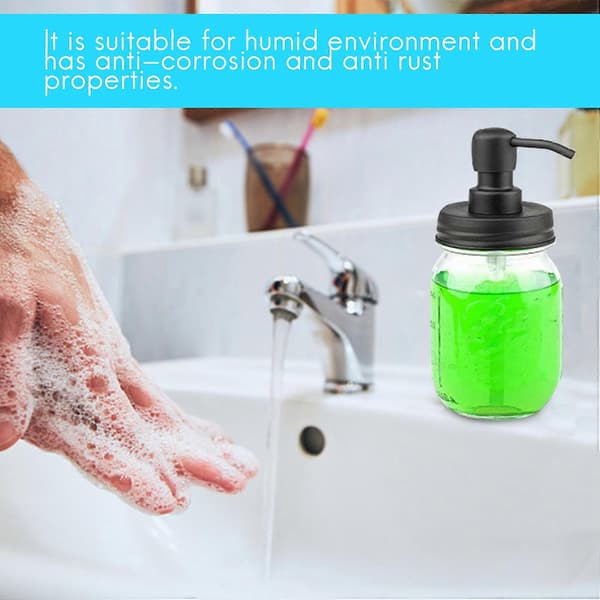 Soap Pump Lid, Rustproof Pump and Lid Replacement for Mason Jar or Other DIY Lotion Soap Dispenser