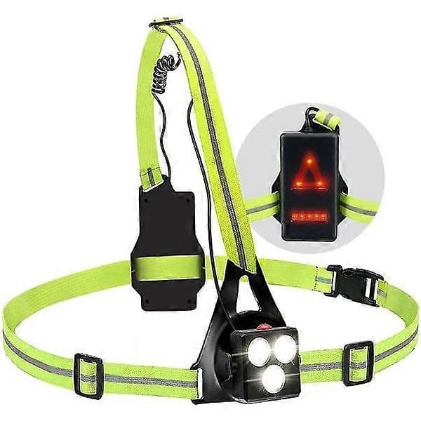 Running Light for Runners, 360 Lumen LED Rechargeable Chest Light with Safety Warning Light