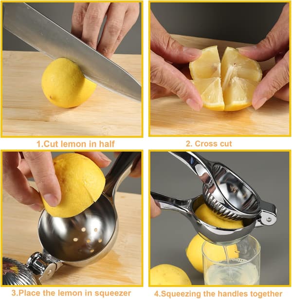 Premium Lemon Squeezer, Large Heavy Duty Handheld Juicer for Lemon, Metal Hand Press Citrus Juicer, Lime Squeezer Bar Tool