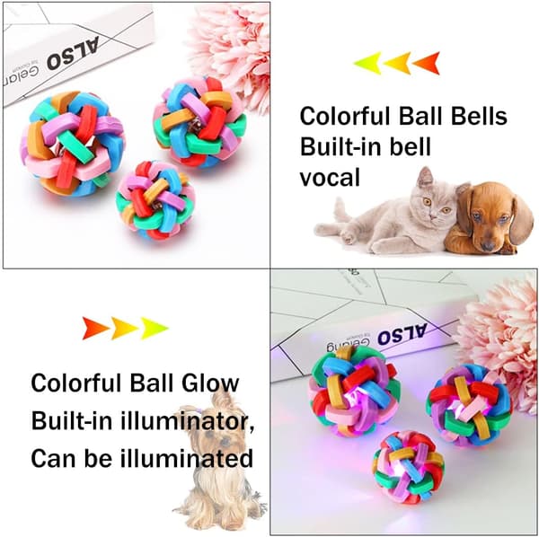 wxsp stykker hundebold, LED, bold, legetøj, bolde, lys, hoppende, interaktiv, med elastiske blinkende lys, hundebold, LED, til hunde med