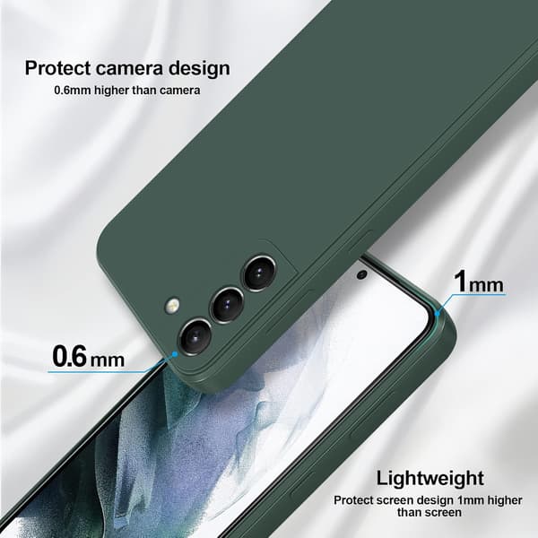 Silicone Case Compatible with Samsung Galaxy S21 5G, Full Body Protection with Silky Soft Surface and Camera Protection, Shockproof Case with Microfiber
