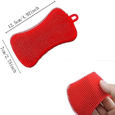12,5x7cm Skureputer Silikonsvamp Multifunksjonell Silikonskurebørste Multifunksjonell Kjøkkenoppvaskbørste for Bad