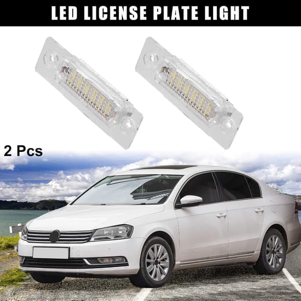 2 stk. LED nummerpladelys, bilnummerlampe, erstatning, hvidt lys til Volkswagen Passat 2001-2008 Jetta 2005-2010 Golf