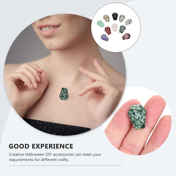 10 stk. naturlige krystalagat mini-kistedesign charms til DIY-øreringe, halskæder, armbånd, smykker