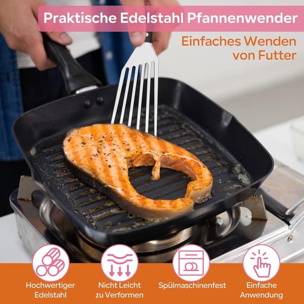 2-pack - Spatel - Rostfritt - Stål - Hållbar - Grillspatel - Redskap - Köksredskap - Skrapa
